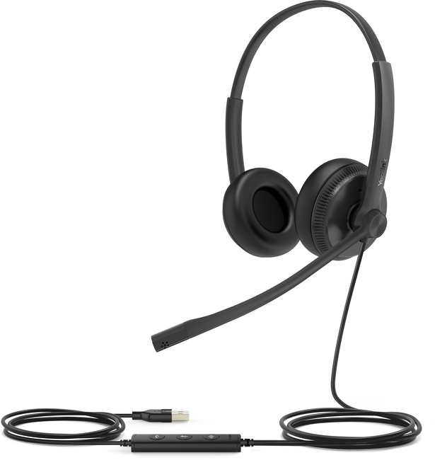 Yealink UH34 Dual USB Headset with leatherette ear cushion (UC Edition)