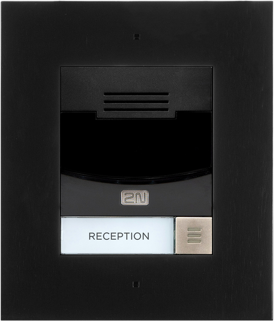 2N IP Solo with Camera Flush Mount - Black (inc frame - requires 9155017)