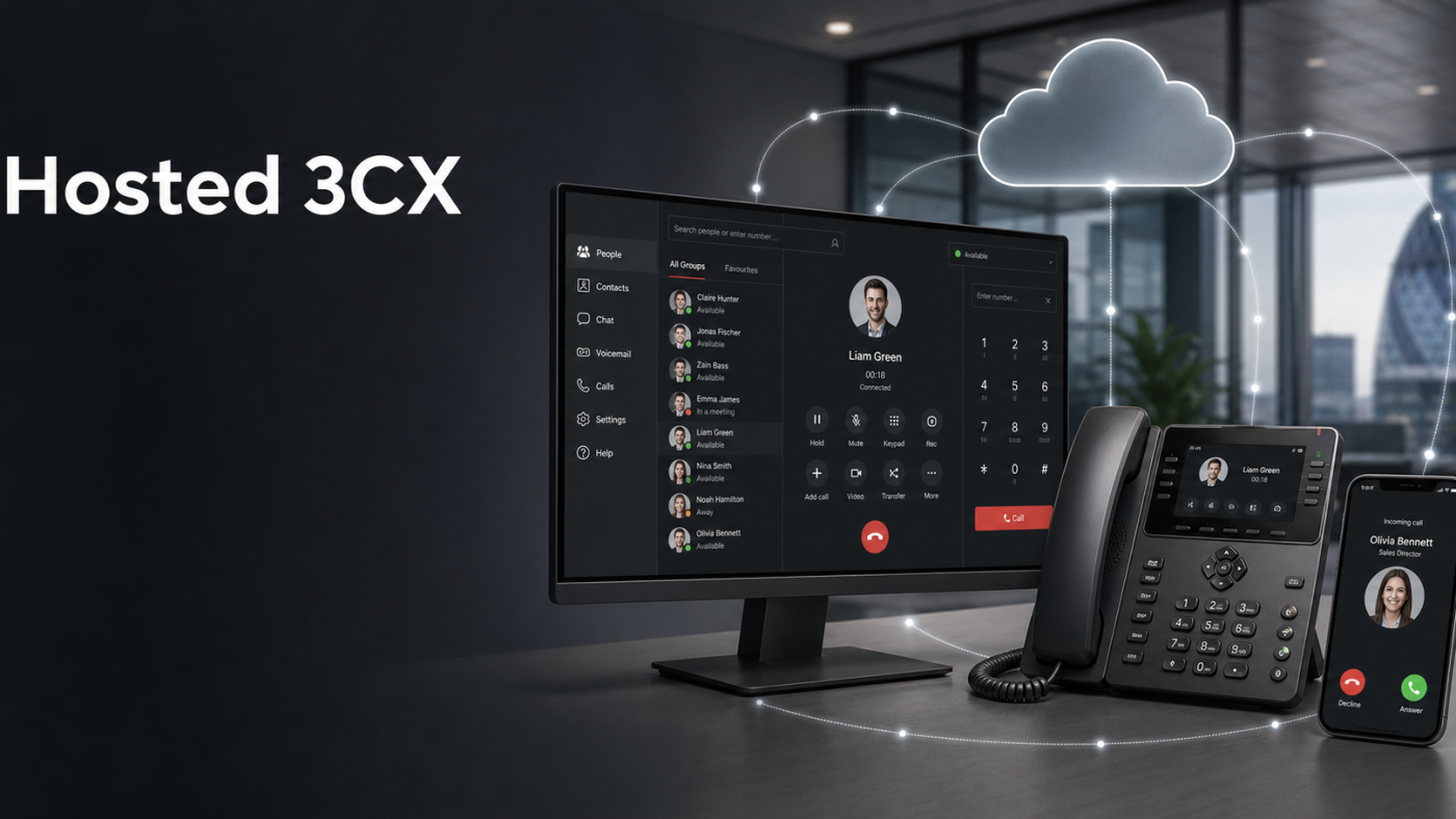 Hosted 3CX phone system across desktop, desk phone and mobile