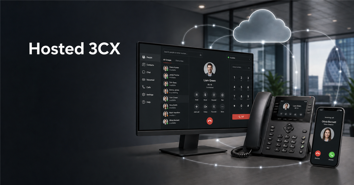 Hosted 3CX phone system across desktop, desk phone and mobile