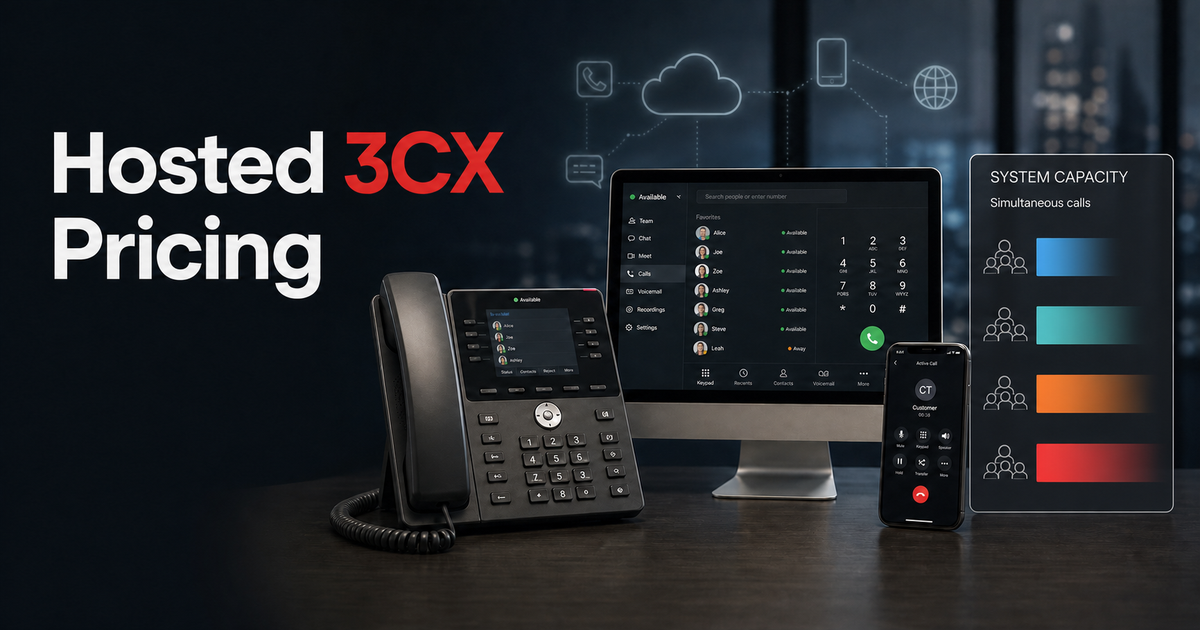 Hosted 3CX pricing based on simultaneous-call capacity