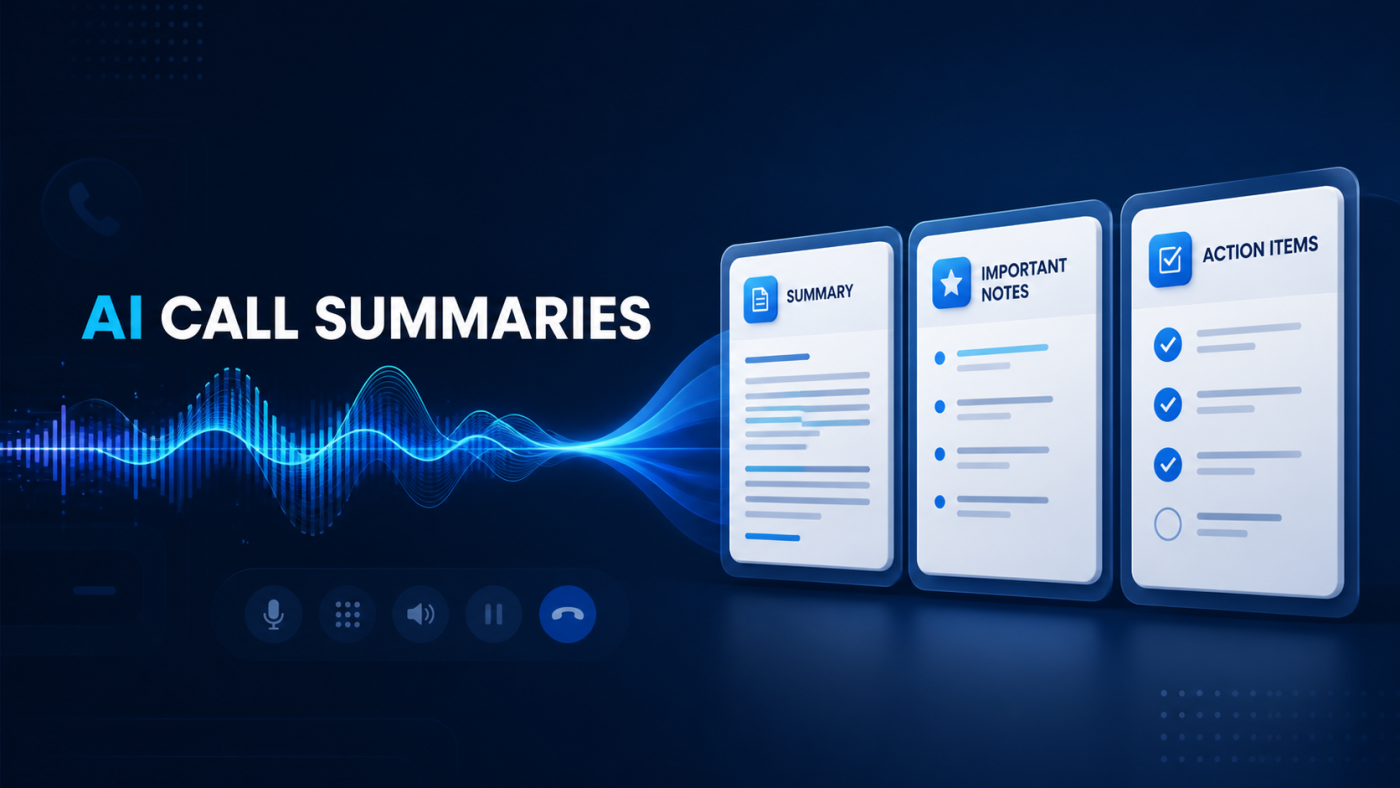 3CX AI call summaries organised into a summary, important notes and action items