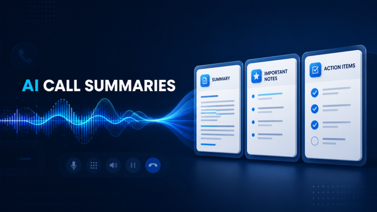 3CX AI call summaries organised into a summary, important notes and action items