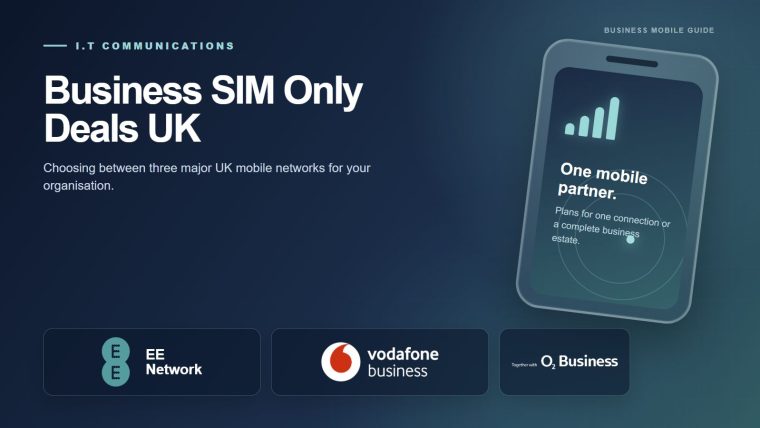 Business SIM-only guide comparing EE, Vodafone and O2 for UK organisations