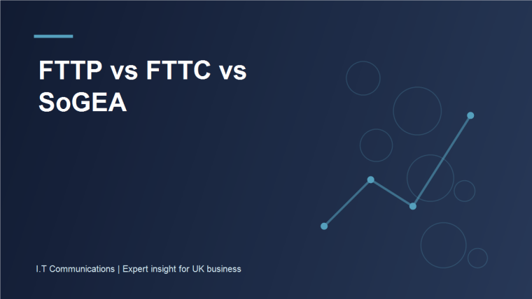 UK business broadband connections comparing full fibre, cabinet fibre and SoGEA
