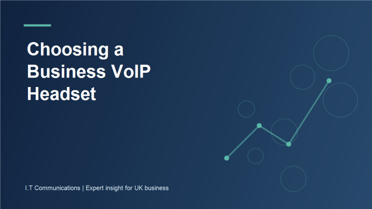 Business user comparing wired and wireless headsets for VoIP calls