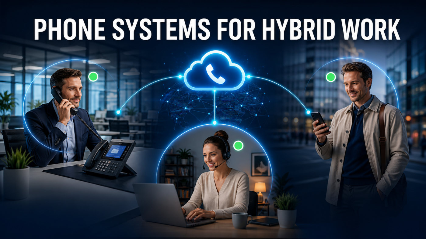 Office, home and mobile workers connected through one cloud phone system