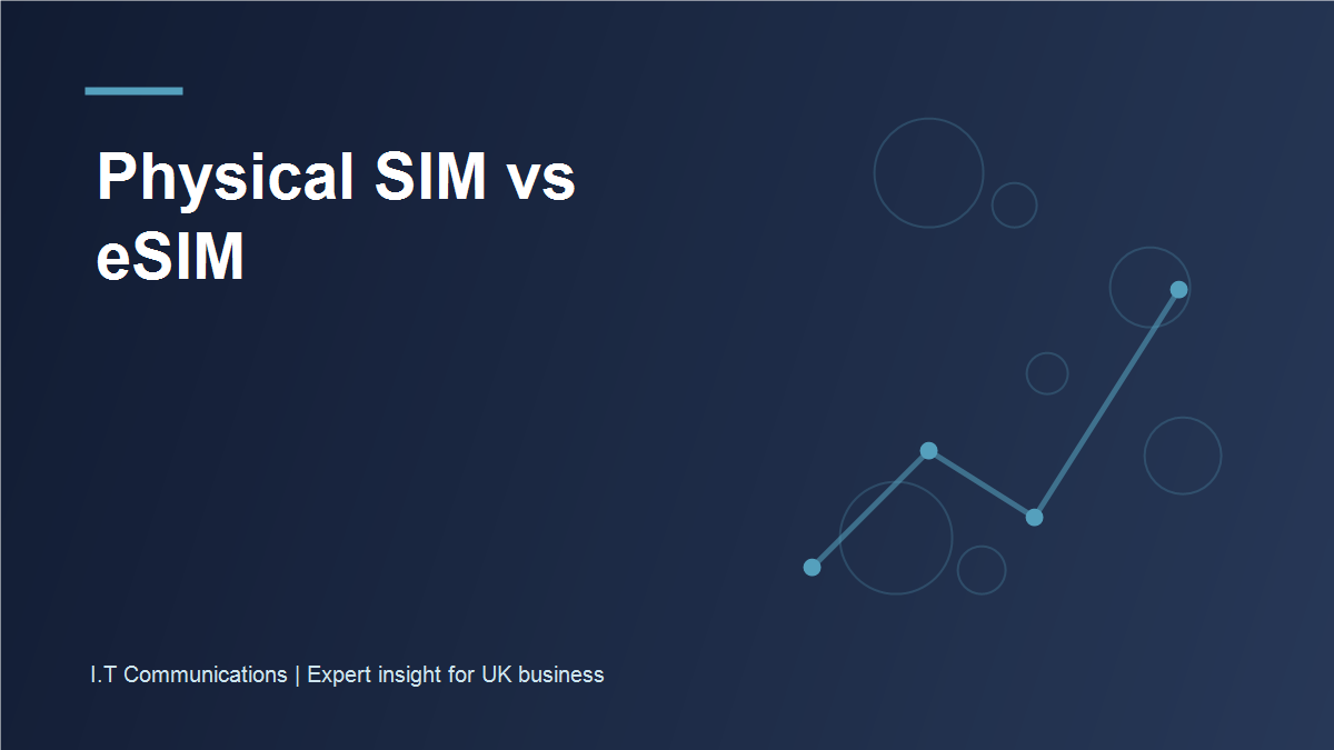 Physical SIM card and digitally provisioned eSIM compared on business phones